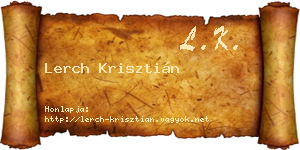 Lerch Krisztián névjegykártya